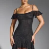 Rochie mini cu umeri decupați și ornamente Beaufort, negru Rochie mini cu umeri decupați și ornamente Beaufort, negru