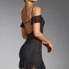 Rochie mini cu umeri decupați și ornamente Beaufort, negru Rochie mini cu umeri decupați și ornamente Beaufort, negru