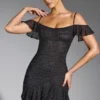 Rochie mini cu umeri decupați și ornamente Beaufort, negru Rochie mini cu umeri decupați și ornamente Beaufort, negru