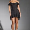 Rochie mini cu umeri decupați și ornamente Beaufort, negru Rochie mini cu umeri decupați și ornamente Beaufort, negru