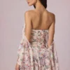 Rochie mini cu umeri decupați și volane, cu imprimeu floral Primrose Rochie mini cu umeri decupați și volane, cu imprimeu floral Primrose