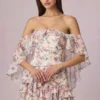 Rochie mini cu umeri decupați și volane, cu imprimeu floral Primrose Rochie mini cu umeri decupați și volane, cu imprimeu floral Primrose