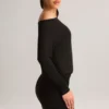 Rochie mini cu umeri decupați Mira din modal, negru Rochie mini cu umeri decupați Mira din modal, negru