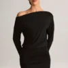 Rochie mini cu umeri decupați Mira din modal, negru Rochie mini cu umeri decupați Mira din modal, negru