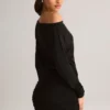 Rochie mini cu umeri decupați Mira din modal, negru Rochie mini cu umeri decupați Mira din modal, negru