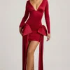 Rochie mini cu volane și fundă Karelyn, în roșu intens Rochie mini cu volane și fundă Karelyn, în roșu intens