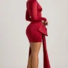 Rochie mini cu volane și fundă Karelyn, în roșu intens Rochie mini cu volane și fundă Karelyn, în roșu intens
