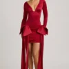 Rochie mini cu volane și fundă Karelyn, în roșu intens Rochie mini cu volane și fundă Karelyn, în roșu intens