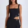 Rochie mini decupată cu centură Acadia, în culoarea negru Rochie mini decupată cu centură Acadia, în culoarea negru