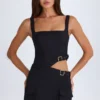 Rochie mini decupată cu centură Acadia, în culoarea negru Rochie mini decupată cu centură Acadia, în culoarea negru