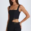 Rochie mini decupată cu centură Acadia, în culoarea negru Rochie mini decupată cu centură Acadia, în culoarea negru
