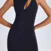 Rochie mini decupată cu talie răsucită Parina, negru Rochie mini decupată cu talie răsucită Parina, negru