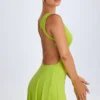 Rochie mini decupată Kalista în verde lime Rochie mini decupată Kalista în verde lime