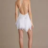 Rochie mini din șifon Mariette cu decolteu adânc și spate decupat, în alb Rochie mini din șifon Mariette cu decolteu adânc și spate decupat, în alb