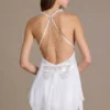 Rochie mini din șifon Mariette cu decolteu adânc și spate decupat, în alb Rochie mini din șifon Mariette cu decolteu adânc și spate decupat, în alb