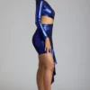Rochie mini din jersey metalic cu decupaje Nasira, albastru electric Rochie mini din jersey metalic cu decupaje Nasira, albastru electric