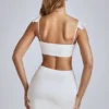 Rochie mini din satin cu decupaje Rialta, de culoare ivoriu Rochie mini din satin cu decupaje Rialta, de culoare ivoriu