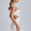Rochie mini din satin cu decupaje Rialta, de culoare ivoriu Rochie mini din satin cu decupaje Rialta, de culoare ivoriu