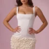 Rochie mini din satin Zelia, culoare ivoriu Rochie mini din satin Zelia, culoare ivoriu