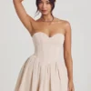 Rochie mini din tul cu corset Emeline, culoare ivoriu Rochie mini din tul cu corset Emeline, culoare ivoriu