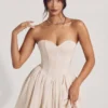 Rochie mini din tul cu corset Emeline, culoare ivoriu Rochie mini din tul cu corset Emeline, culoare ivoriu