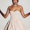 Rochie mini din tul cu corset Emeline, culoare ivoriu Rochie mini din tul cu corset Emeline, culoare ivoriu