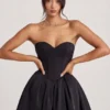Rochie mini din tul Emeline Corset în negru intens Rochie mini din tul Emeline Corset în negru intens