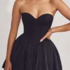 Rochie mini din tul Emeline Corset în negru intens Rochie mini din tul Emeline Corset în negru intens