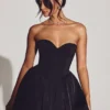 Rochie mini din tul Emeline Corset în negru intens Rochie mini din tul Emeline Corset în negru intens