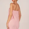Rochie mini drapată cu bretele Alessandra, roz pudrat Rochie mini drapată cu bretele Alessandra, roz pudrat