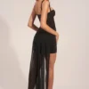 Rochie mini drapată cu corset Reeva, negru