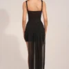 Rochie mini drapată cu corset Reeva, negru