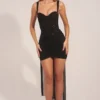 Rochie mini drapată cu corset Reeva, negru