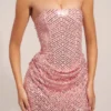 Rochie mini drapată, fără bretele, în linie A, cu ornamente, Mellie, în roz pudrat Rochie mini drapată, fără bretele, în linie A, cu ornamente, Mellie, în roz pudrat