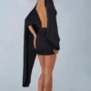 Rochie mini drapată Lida în negru Rochie mini drapată Lida în negru