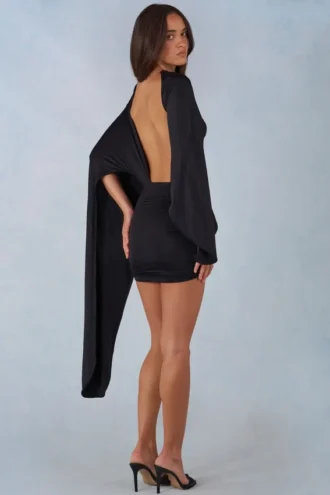 Rochie mini drapată Lida în negru