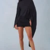 Rochie mini drapată Lida în negru Rochie mini drapată Lida în negru