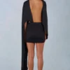 Rochie mini drapată Lida în negru Rochie mini drapată Lida în negru