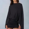 Rochie mini drapată Lida în negru Rochie mini drapată Lida în negru