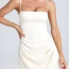 Rochie mini drapată în A Zoyna, culoare ivoriu Rochie mini drapată în A Zoyna, culoare ivoriu