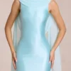 Rochie mini drapată Venya în culoarea aqua deschis Rochie mini drapată Venya în culoarea aqua deschis