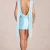 Rochie mini drapată Venya în culoarea aqua deschis Rochie mini drapată Venya în culoarea aqua deschis