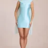 Rochie mini drapată Venya în culoarea aqua deschis Rochie mini drapată Venya în culoarea aqua deschis