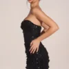 Rochie mini Edita cu aplicații decorative și decolteu în formă de inimă, de culoare neagră Rochie mini Edita cu aplicații decorative și decolteu în formă de inimă, de culoare neagră