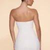 Rochie mini fără bretele cu guler cowl și ornamente Basel, culoare Ivory Rochie mini fără bretele cu guler cowl și ornamente Basel, culoare Ivory