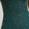Rochie mini fără bretele, cu guler cowl și ornamente, Basel, în verde smarald Rochie mini fără bretele, cu guler cowl și ornamente, Basel, în verde smarald