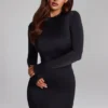 Rochie mini fără spate din jersey elastic Luanni, negru