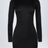 Rochie mini fără spate din jersey elastic Luanni, negru