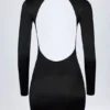 Rochie mini fără spate din jersey elastic Luanni, negru