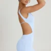 Rochie mini Gaia cu decupaje, croi în A, albastru periwinkle